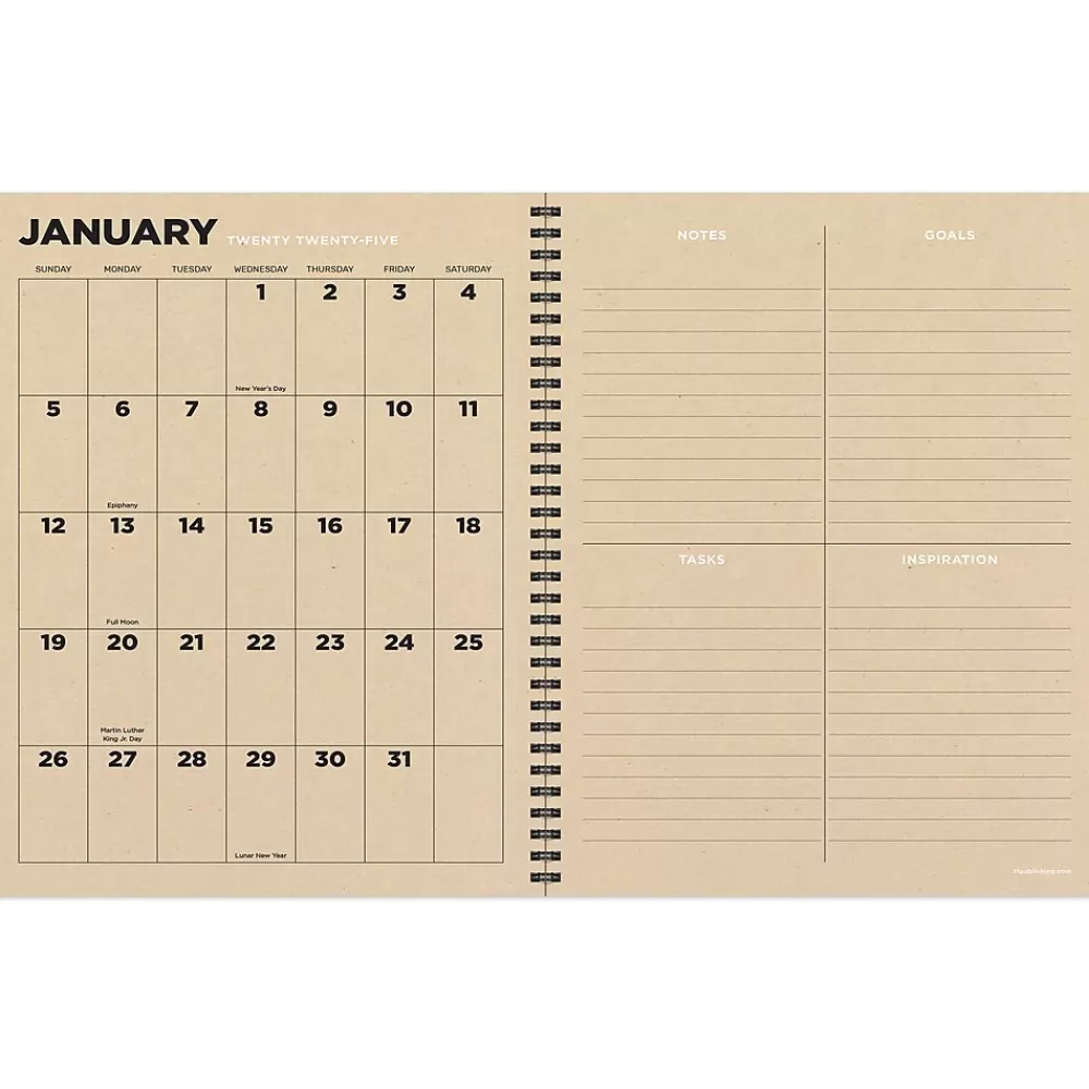TF Publishing 2025 Planners<2025 Navy Grid Space 9" x 11" Weekly & Monthly Planner, Paperboard Cover, Multicolored (25-9704)