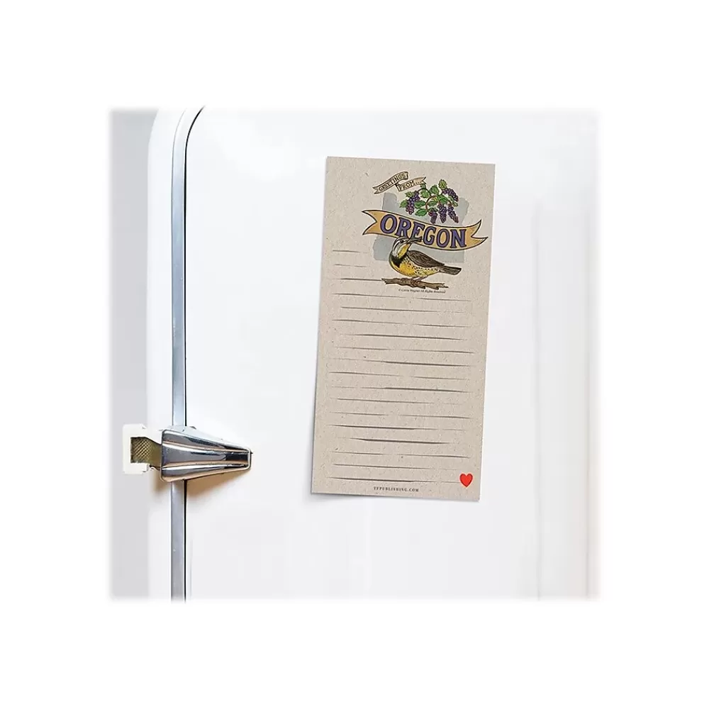 TF Publishing Notepads<Oregon Memo Magnet Pad, 4" x 8", Line Ruled, Kraft, 52 Sheets/Pad, 1 Pad/Pack (99-OREGMP)
