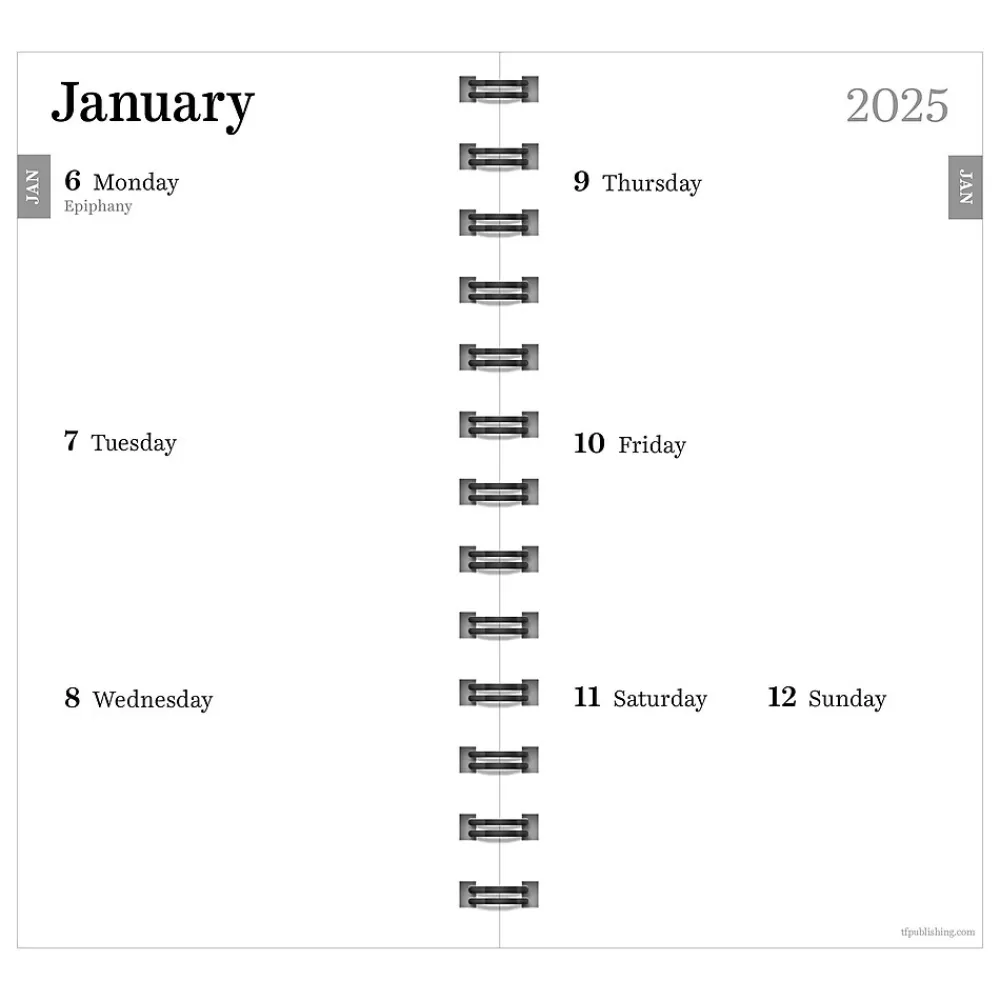 TF Publishing 2025 Planners<2025 Pink Plaid 3.5" x 6.5" Weekly & Monthly Planner, Paperboard Cover, Multicolored (25-7506)