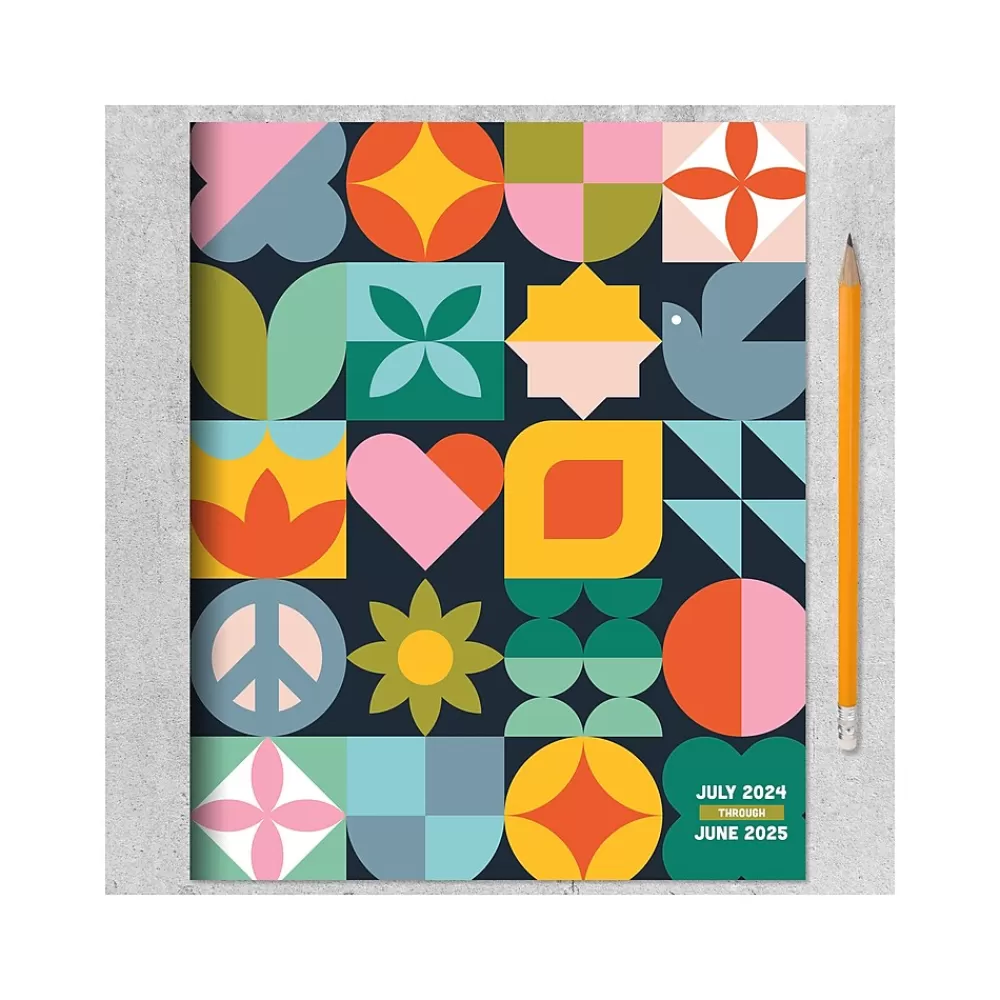TF Publishing Academic Planners<2024-2025 Scandinavian Symbols 6.5" x 8" Academic Monthly Planner, Paperboard Cover, Multicolor (AY25-4212)