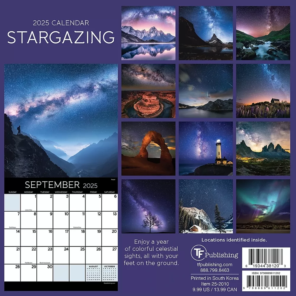 TF Publishing 2025 Calendars<2025 Stargazing 7" x 7" Monthly Wall Calendar (25-2010)