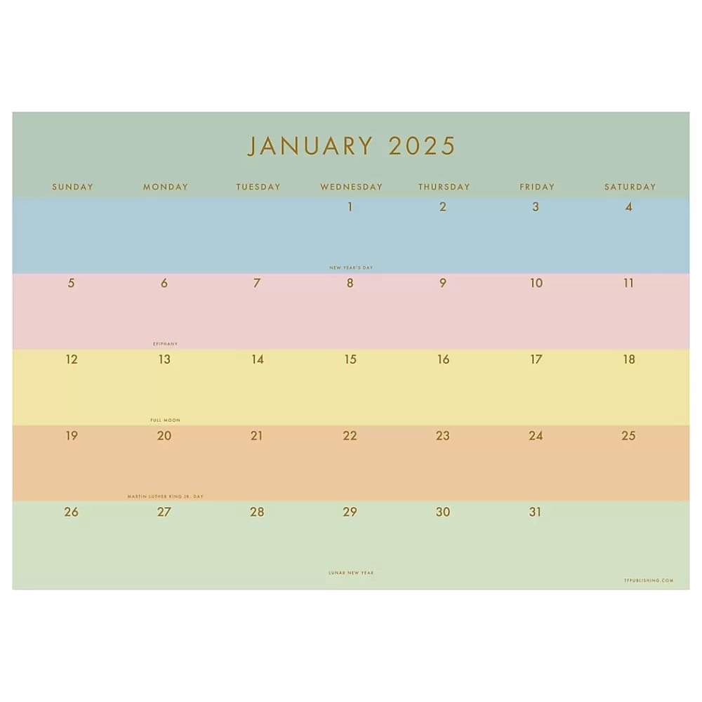 TF Publishing 2025 Calendars<2025 Super Stripe 12" x 17" Monthly Desk Pad Calendar (25-8508)