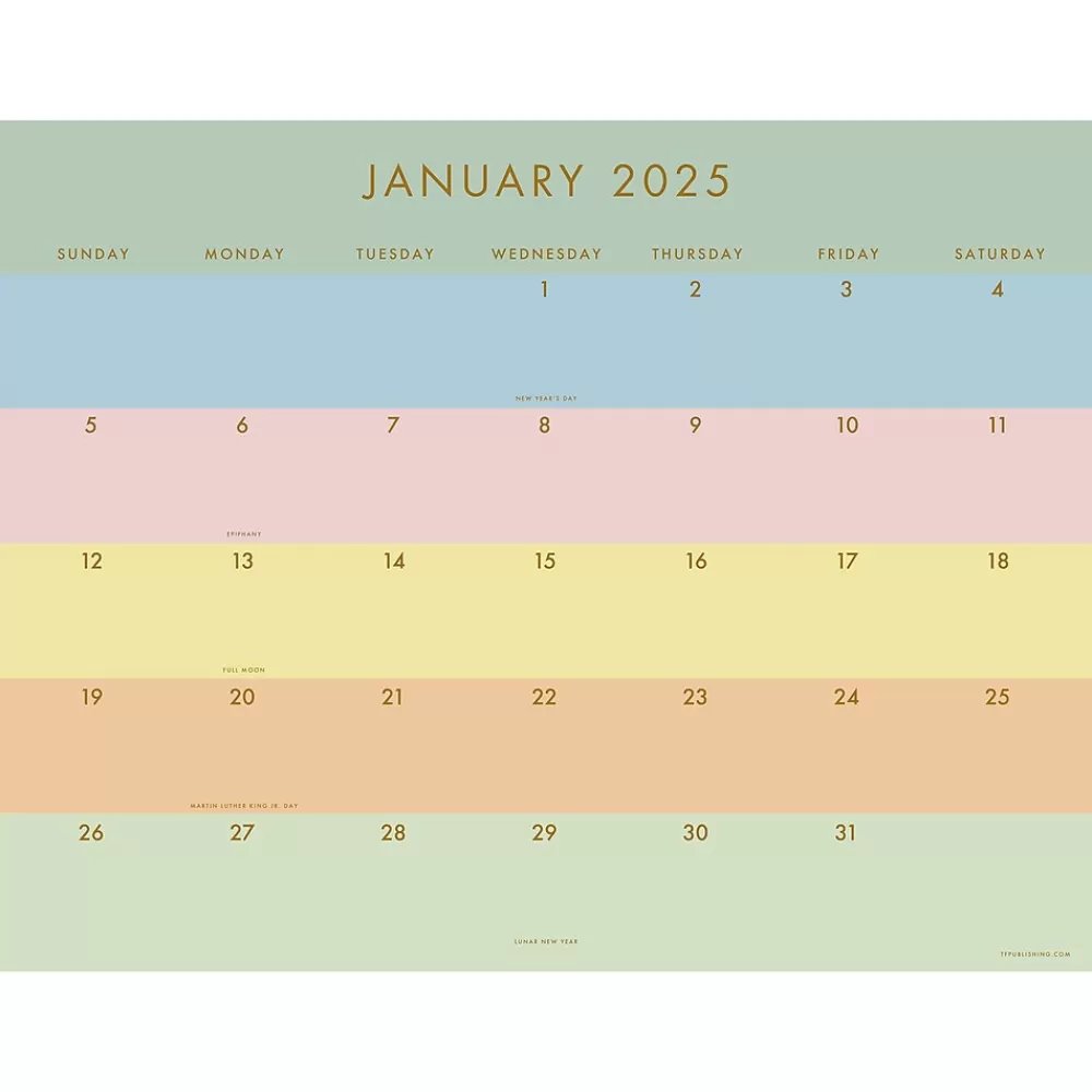 TF Publishing 2025 Calendars<2025 Super Stripe 17" x 22" Monthly Desk Pad Calendar (25-8210)