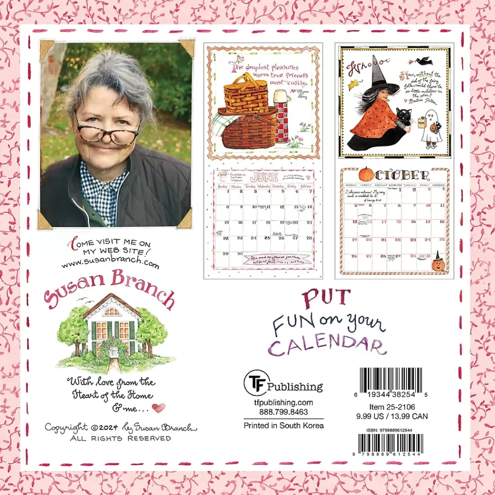 TF Publishing 2025 Calendars<2025 Susan Branch 7" x 7" Monthly Wall Calendar (25-2106)