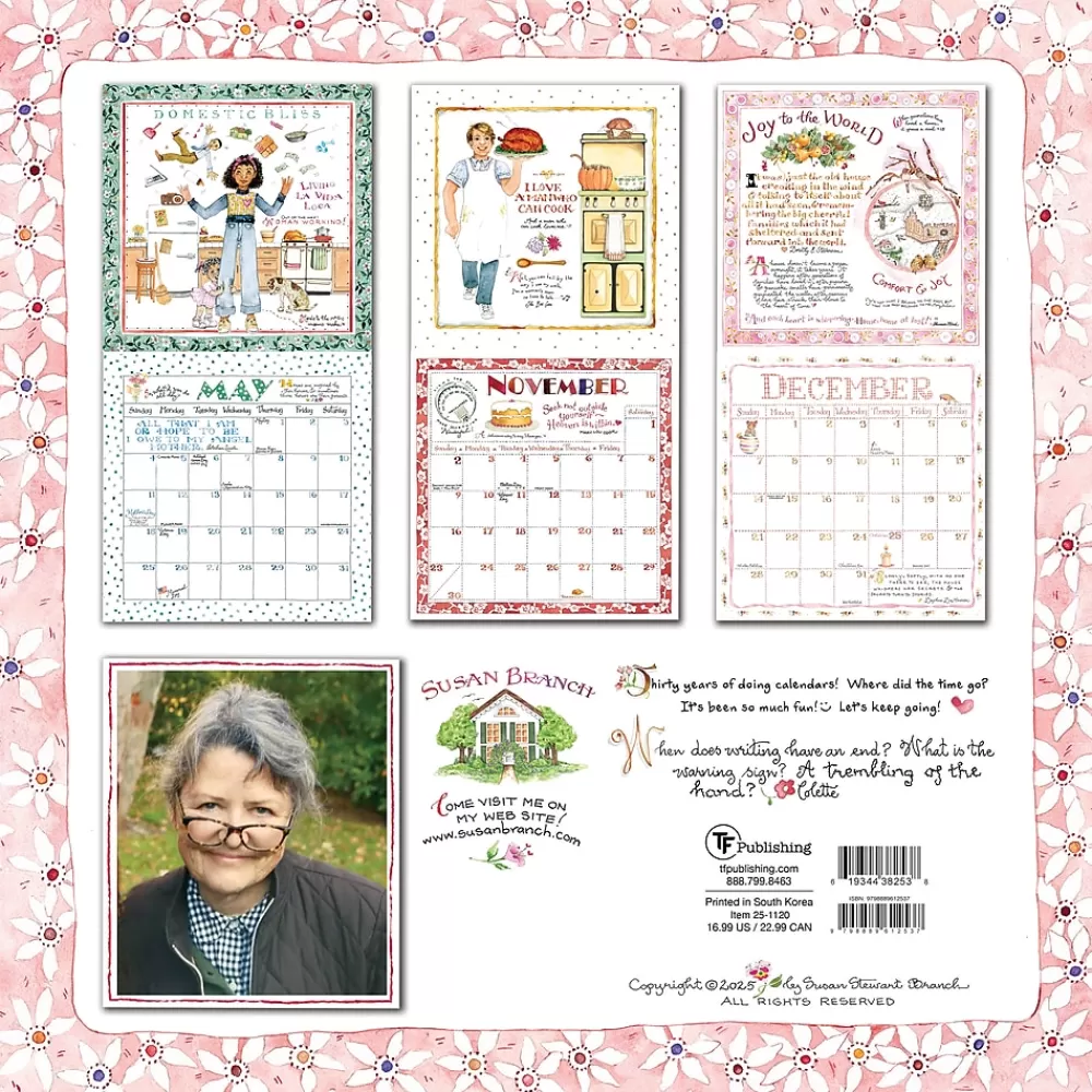 TF Publishing 2025 Calendars<2025 Susan Branch 12" x 12" Monthly Wall Calendar (25-1120)