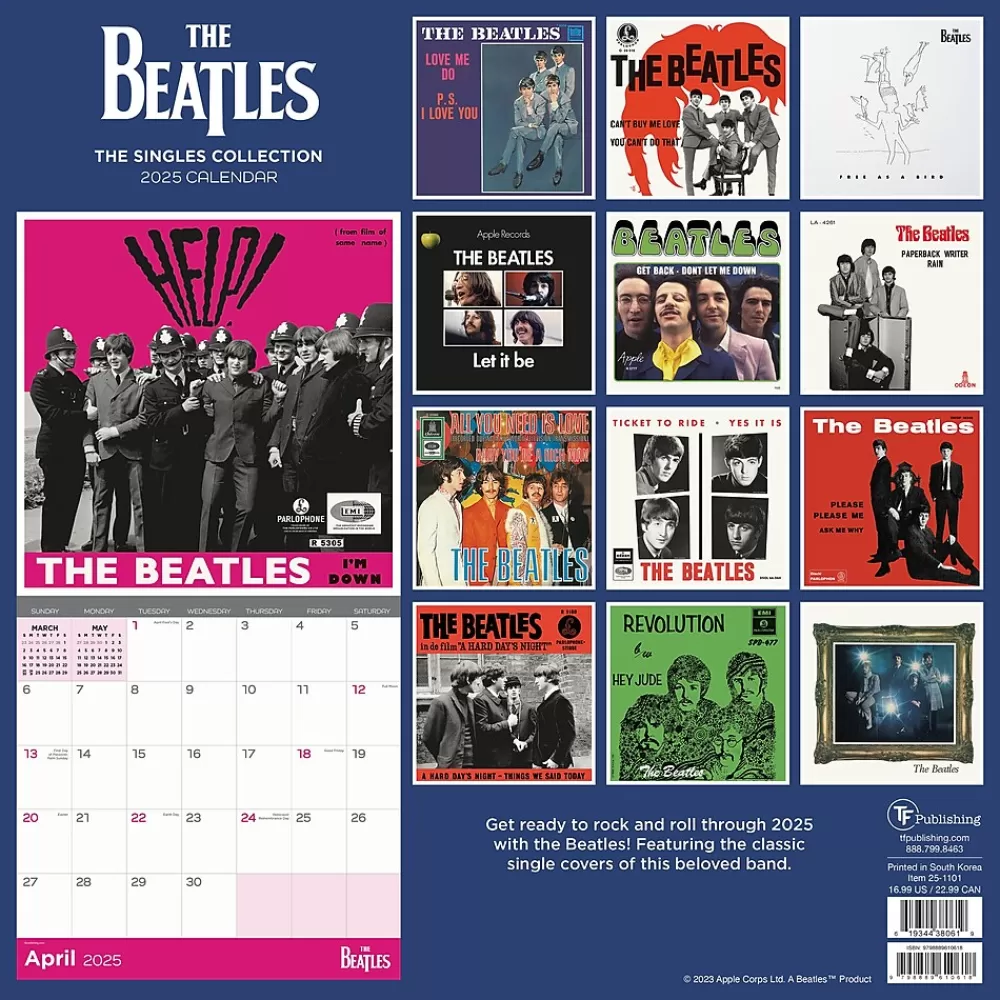 TF Publishing 2025 Calendars<2025 The Beatles: Albums & Artwork 12" x 12" Monthly Wall Calendar (25-1101)
