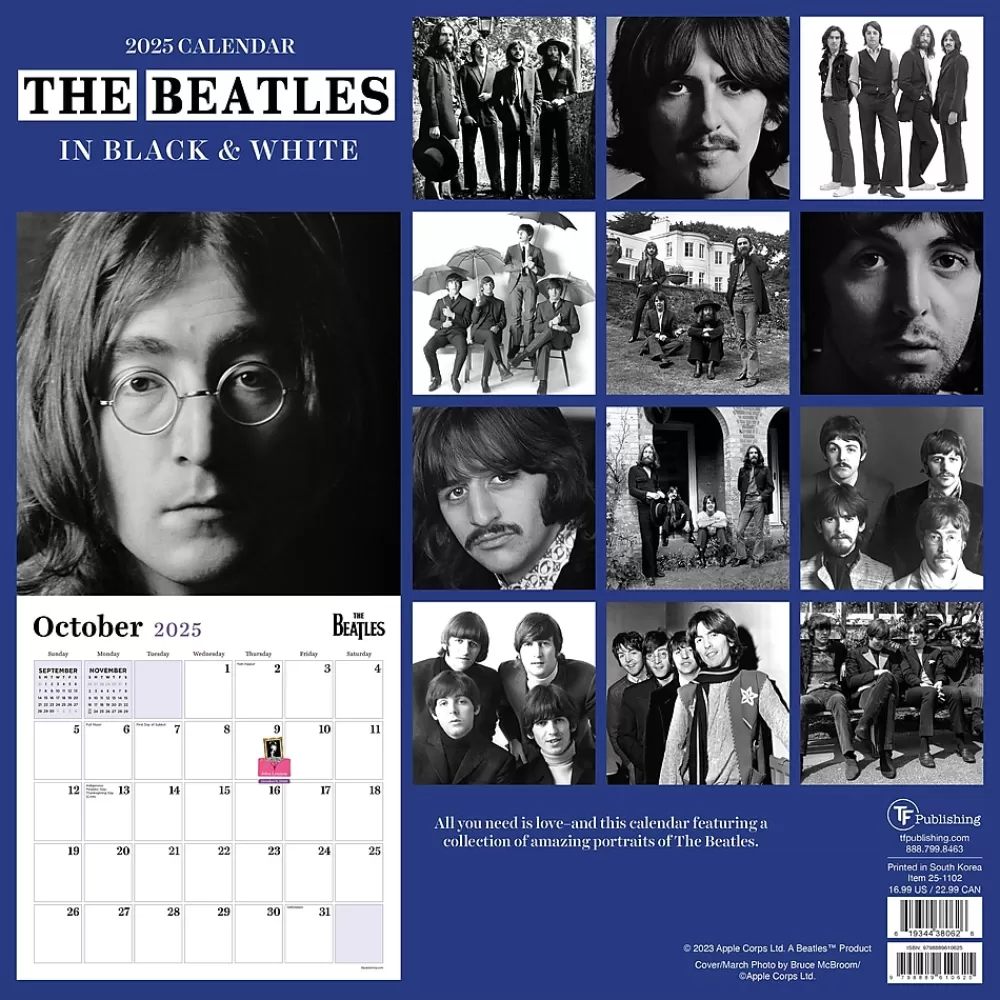 TF Publishing 2025 Calendars<2025 The Beatles: British Invasion 12" x 12" Monthly Wall Calendar (25-1102)