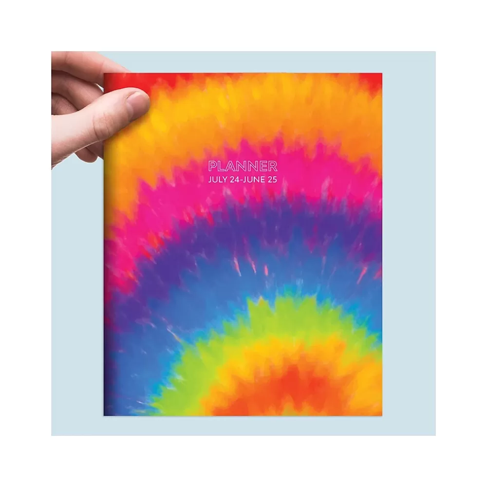TF Publishing Academic Planners<2024-2025 Tie-Dye 6.5" x 8" Academic Monthly Planner, Paperboard Cover, Multicolor (AY25-4214)