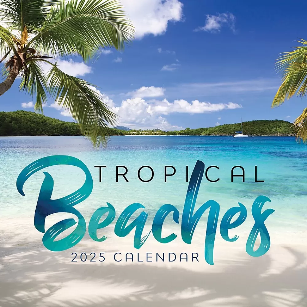 TF Publishing 2025 Calendars<2025 Tropical Beaches 7" x 7" Monthly Wall Calendar (25-2012)