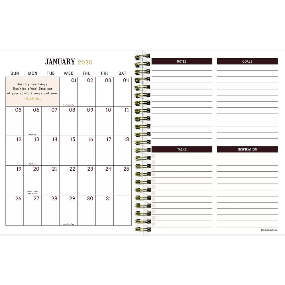 TF Publishing 2025 Planners<2025 Victorian Blooms 6.5" x 8" Weekly & Monthly Planner, Paperboard Cover, Multicolor (25-9222)
