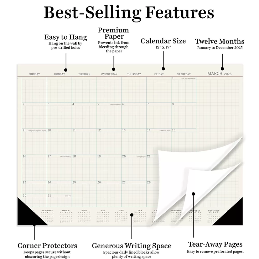 TF Publishing 2025 Calendars<2025 Vintage Professional 12" x 17" Monthly Desk Pad Calendar (25-8504)