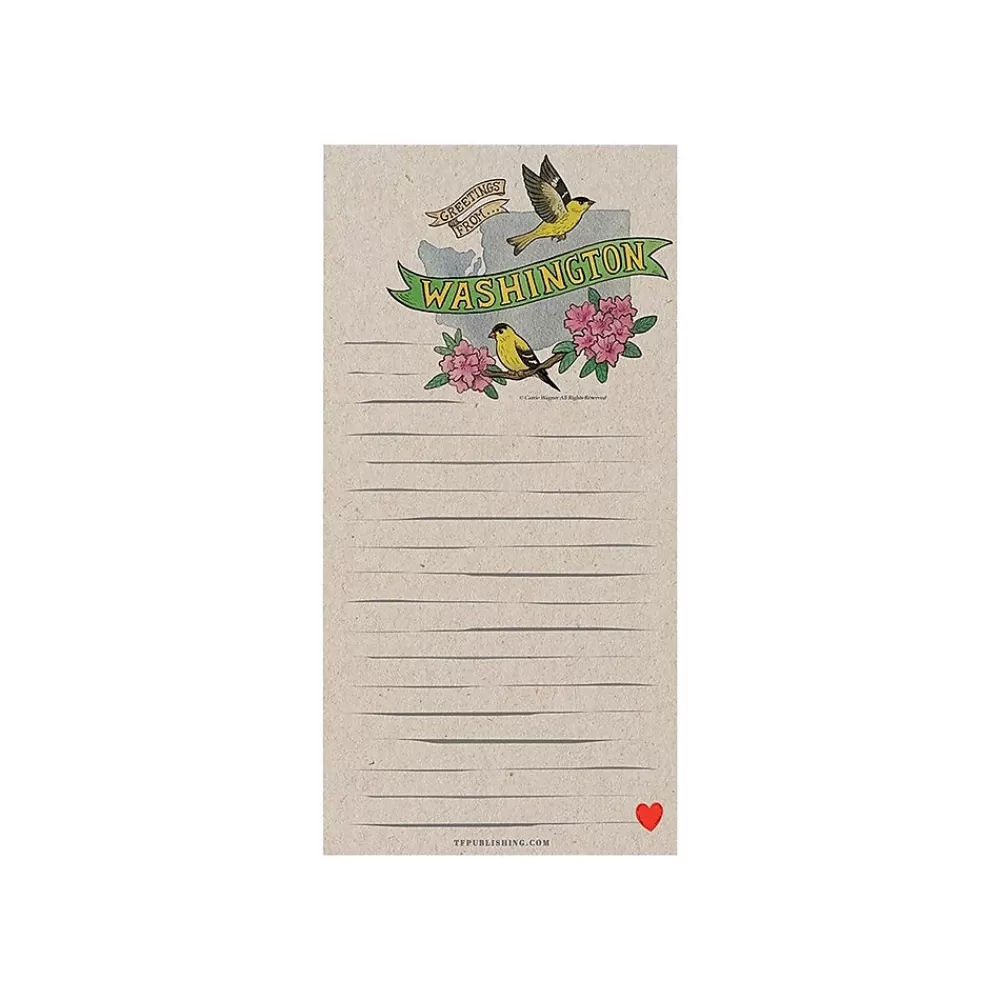 TF Publishing Notepads<Washington Memo Pad, 4" x 8", Lined, Kraft, 52 Sheets/Pad, 1 Pad/Pack (99-WASHMP)