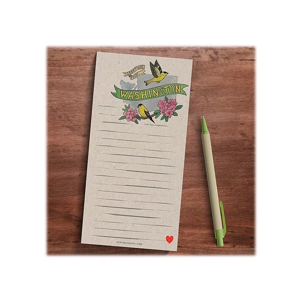 TF Publishing Notepads<Washington Memo Pad, 4" x 8", Lined, Kraft, 52 Sheets/Pad, 1 Pad/Pack (99-WASHMP)