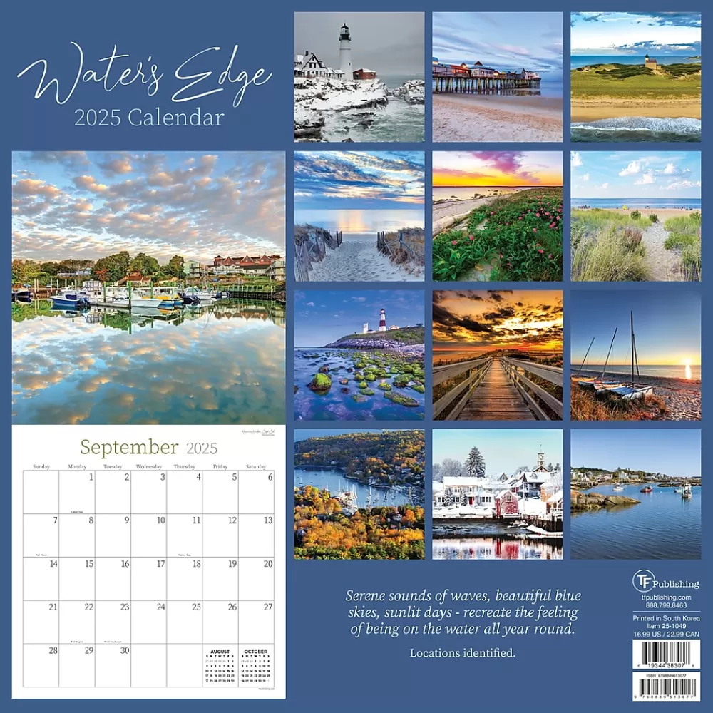 TF Publishing 2025 Calendars<2025 Water's Edge 12" x 12" Monthly Wall Calendar (25-1049)