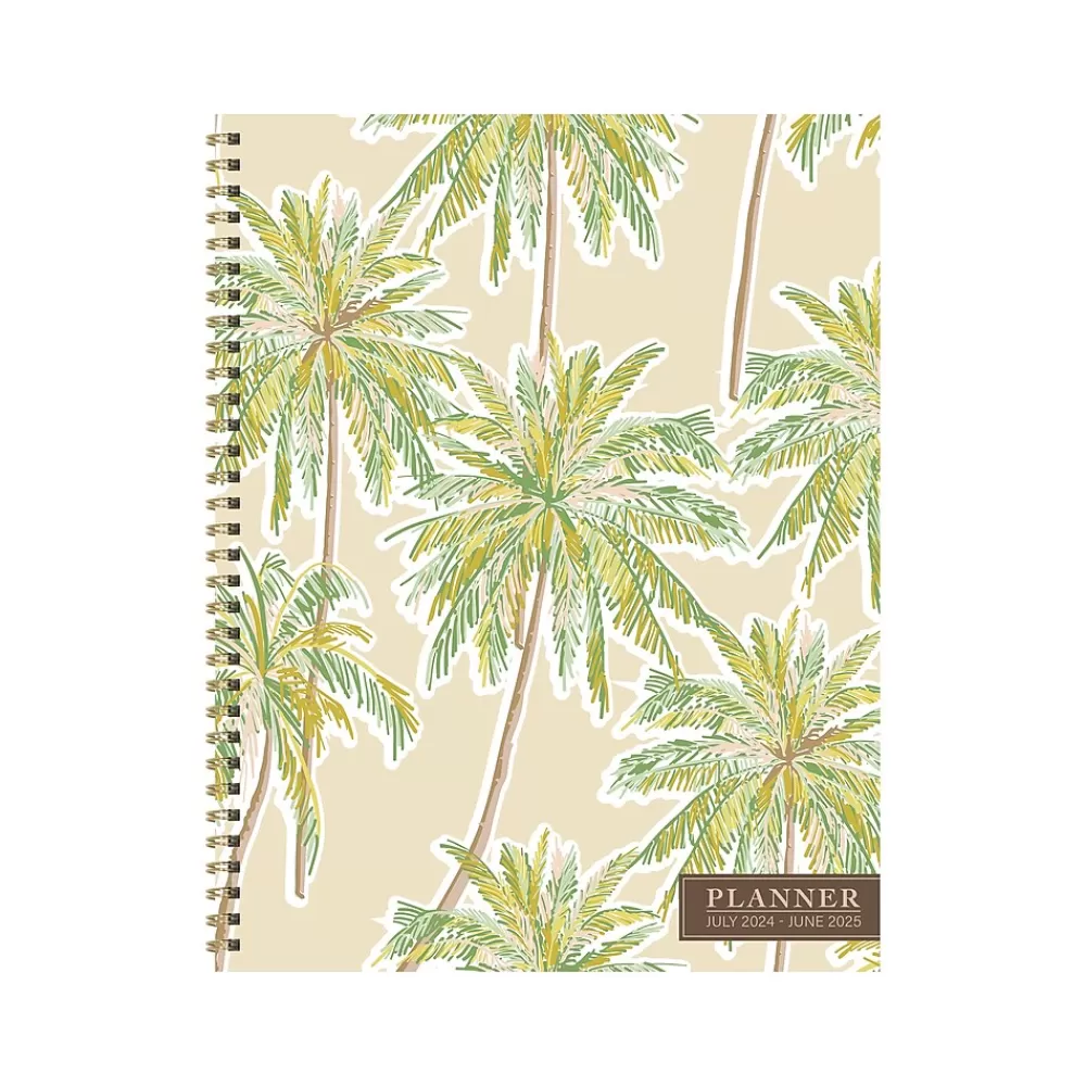 TF Publishing Academic Planners<2024-2025 White Lotus Series Positano Palms 8.5" x 11" Academic Weekly & Monthly Planner, Paperboard Cover