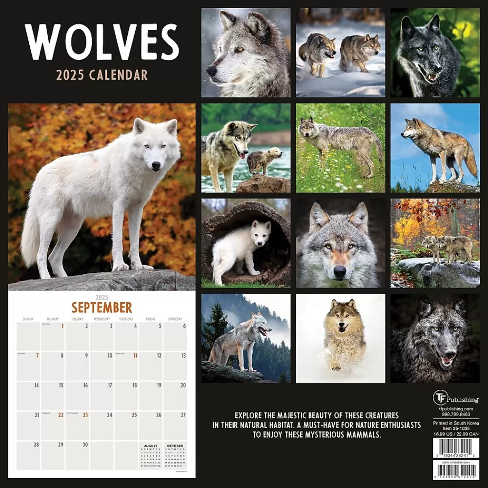 TF Publishing 2025 Calendars<2025 Wolves 12" x 12" Monthly Wall Calendar (25-1035)