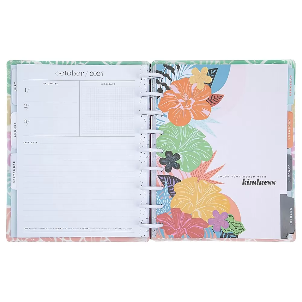 The Happy Planner Academic Planners<2024-2025 Bold and Botanical 7" x 9.25" Academic Weekly & Monthly Planner, Plastic Cover, Multicolor