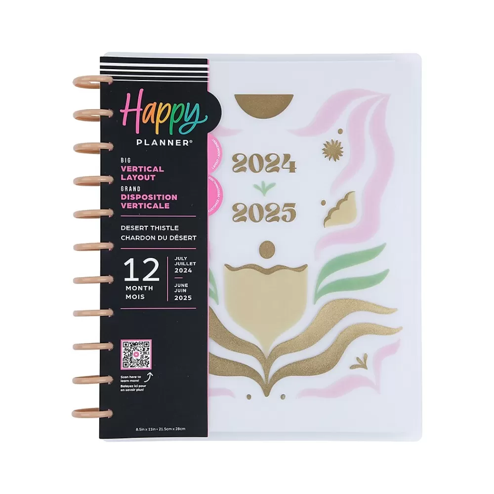 The Happy Planner Academic Planners<2024-2025 Desert Thistle 8.5" x 11" Academic Weekly & Monthly Planner, Plastic Cover, Multicolor