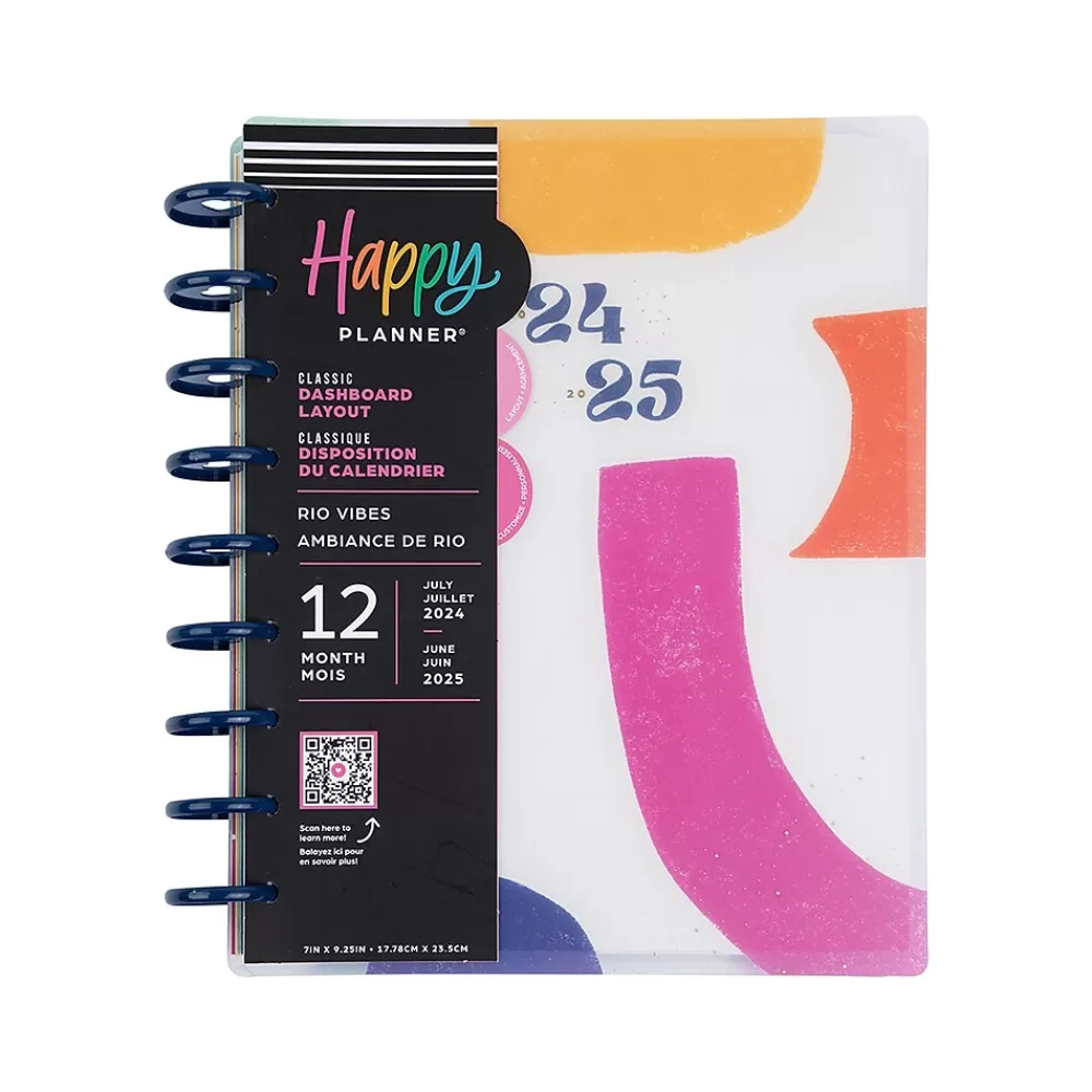 The Happy Planner Academic Planners<2024-2025 Rio Vibes 7" x 9.25" Academic Weekly & Monthly Planner, Plastic Cover, Multicolor (PPCD12-469)