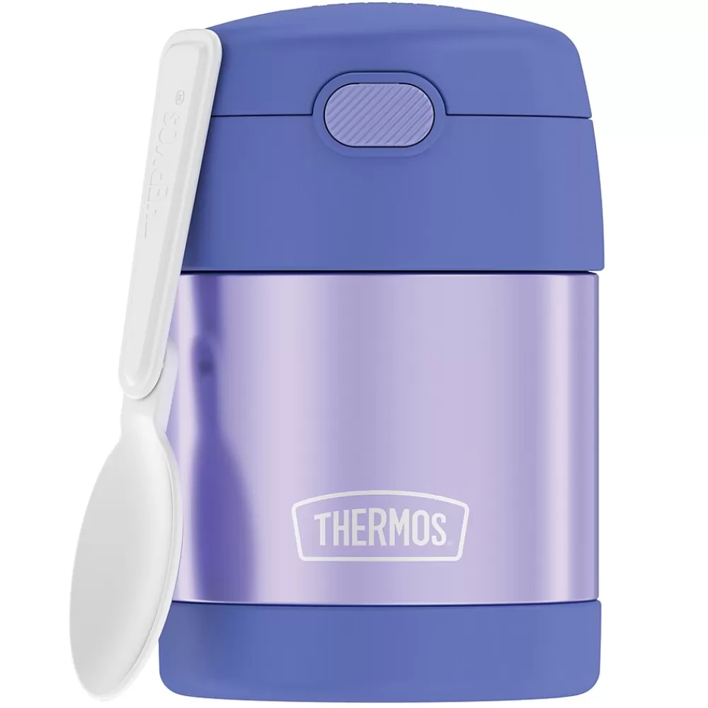 Thermos Lunch Totes & Water Bottles<FUNtainer Stainless Steel Vacuum-Insulated Food Jar, 10-Oz., Purple (THRF3100PU6)