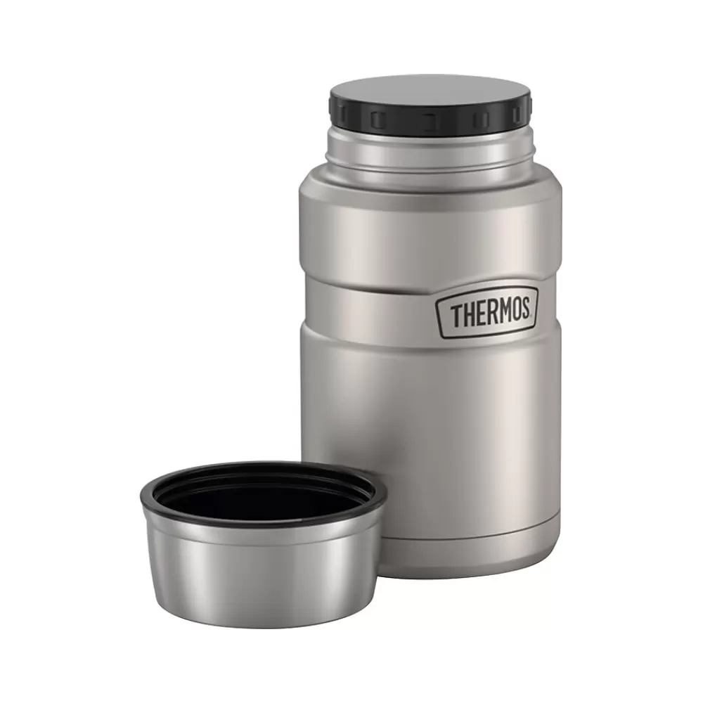 Thermos Lunch Totes & Water Bottles<King Food Jar, Black/Silver, 24 Oz. (SK3020MSDB4)