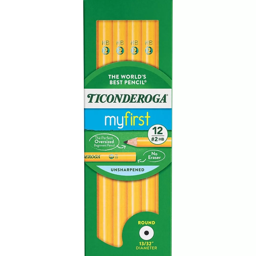 Ticonderoga Pencils<Beginners Wooden Pencil, 2.2mm, #2 Soft Lead, Dozen (13080)