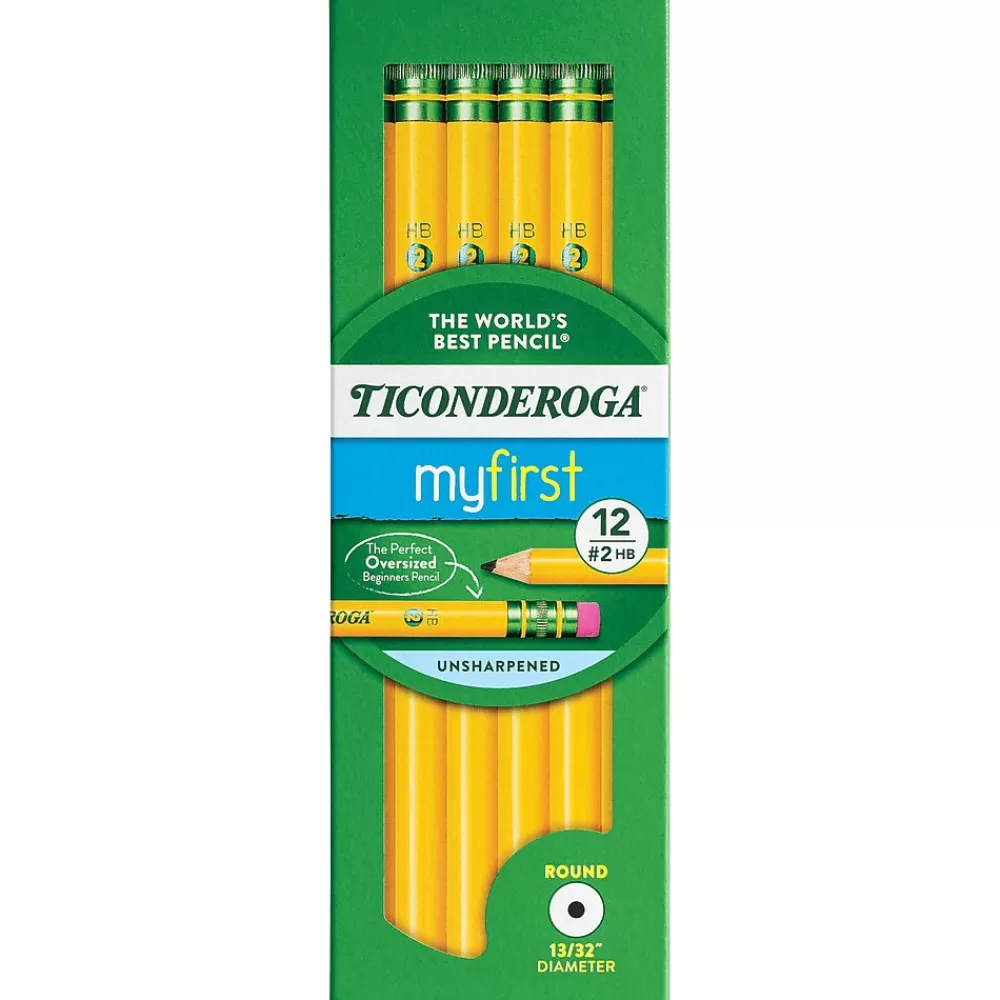 Ticonderoga Pencils<Beginners Wooden Pencil, 2.2mm, #2 Soft Lead, Dozen (X13308)