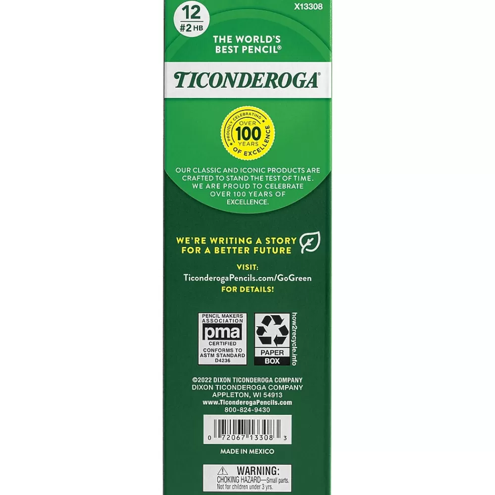 Ticonderoga Pencils<Beginners Wooden Pencil, 2.2mm, #2 Soft Lead, Dozen (X13308)