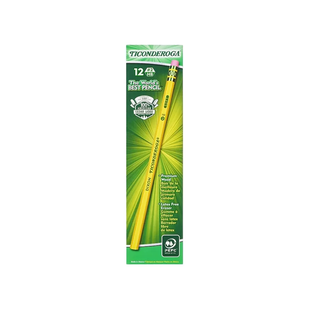 Ticonderoga Pencils<Dixon Wooden Pencil, #2 Soft Lead, Dozen (13824)