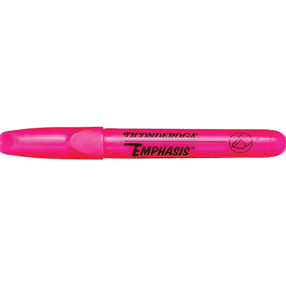 Ticonderoga Highlighters<Emphasis Fluorescent Highlighter, Chisel Tip, Pink (X47066)