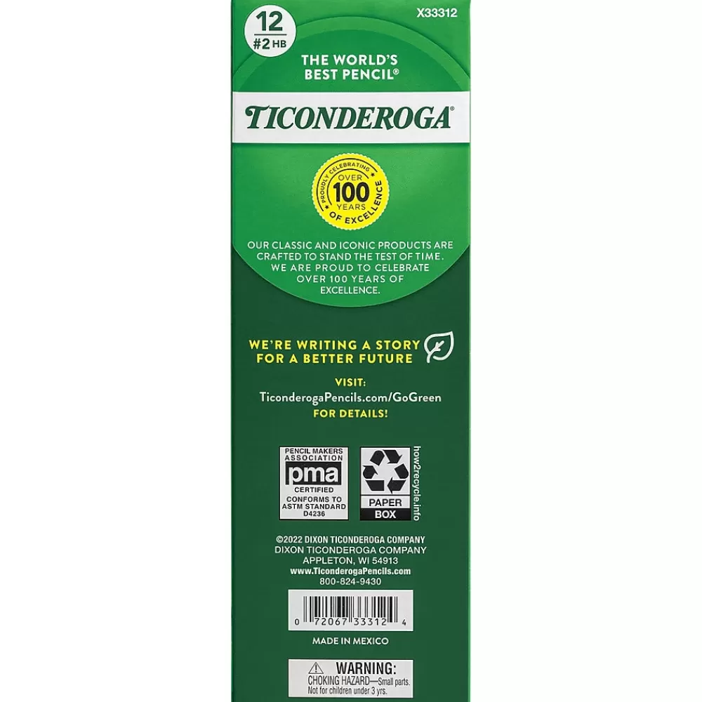 Ticonderoga Pencils<My First Pre-Sharpened Wooden Pencil, 0.7mm, #2 Medium Lead, Dozen (X33312X)