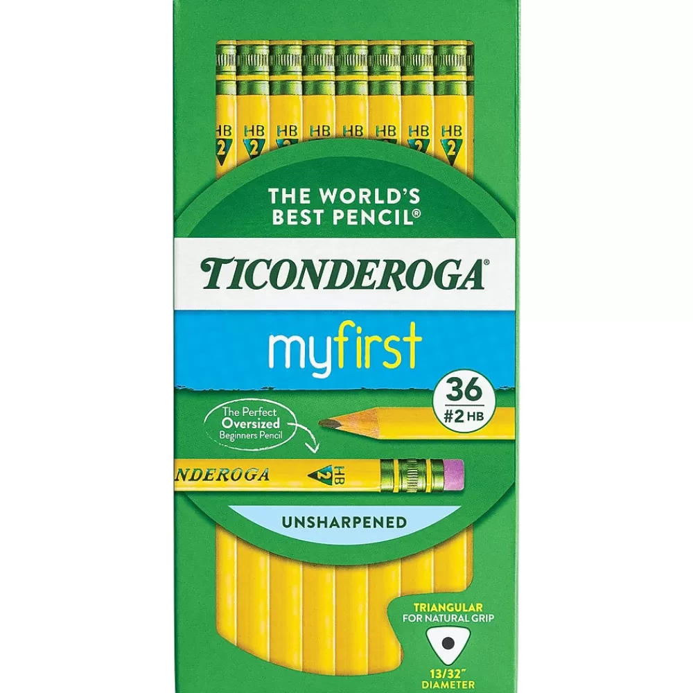 Ticonderoga Pencils<My First Tri-Write Wooden Pencil, #2 Soft Lead, 36/Pack (X13082)