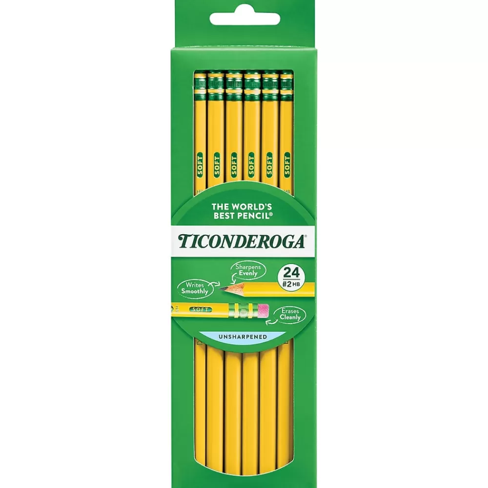 Ticonderoga Pencils<The World's Best Pencil Wooden Pencil, 2.2mm, #2 Soft Lead, 2 Dozen (X13924X)