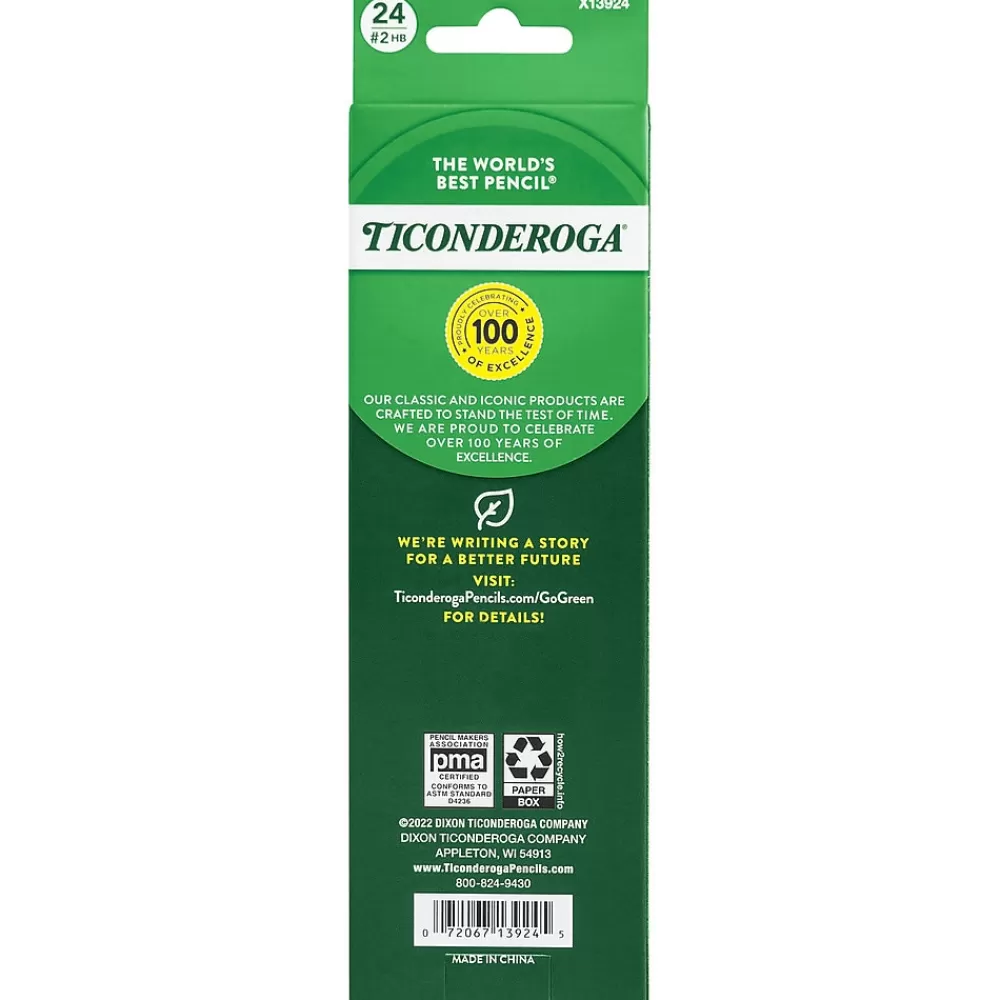 Ticonderoga Pencils<The World's Best Pencil Wooden Pencil, 2.2mm, #2 Soft Lead, 2 Dozen (X13924X)