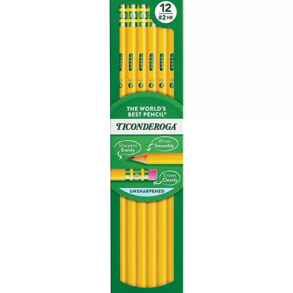 Ticonderoga Pencils<The World's Best Pencil Wooden Pencil, 2.2mm, #2 Soft Lead, 1440/Carton (X13882X-CT)
