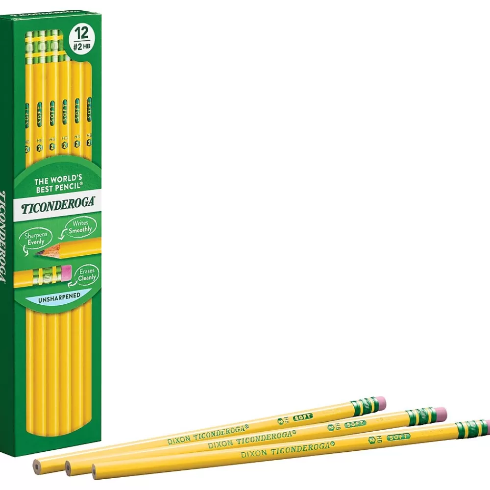 Ticonderoga Pencils<The World's Best Pencil Wooden Pencil, 2.2mm, #2 Soft Lead, 1440/Carton (X13882X-CT)