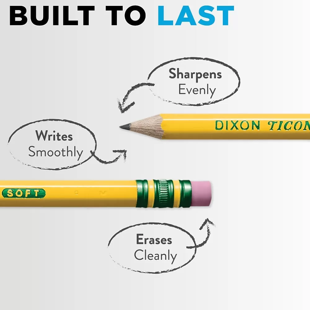Ticonderoga Pencils<The World's Best Pencil Wooden Pencil, 2.2mm, #2 Soft Lead, Dozen (X13882X)
