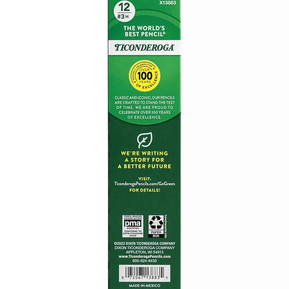 Ticonderoga Pencils<Wooden Pencil, #3 Hard Lead, 6/Pack (13883)