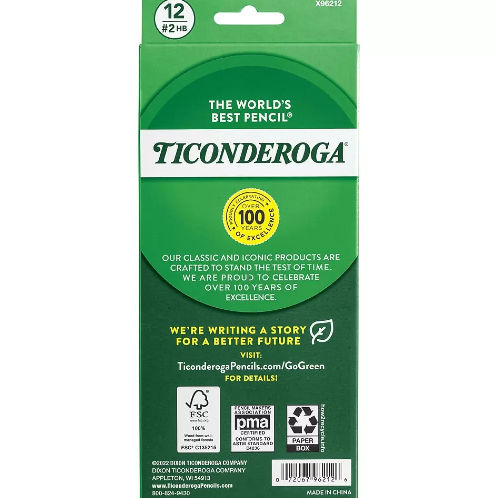 Ticonderoga Pencils<Wooden Pencil, #2 Soft Lead, Dozen (X96212X)