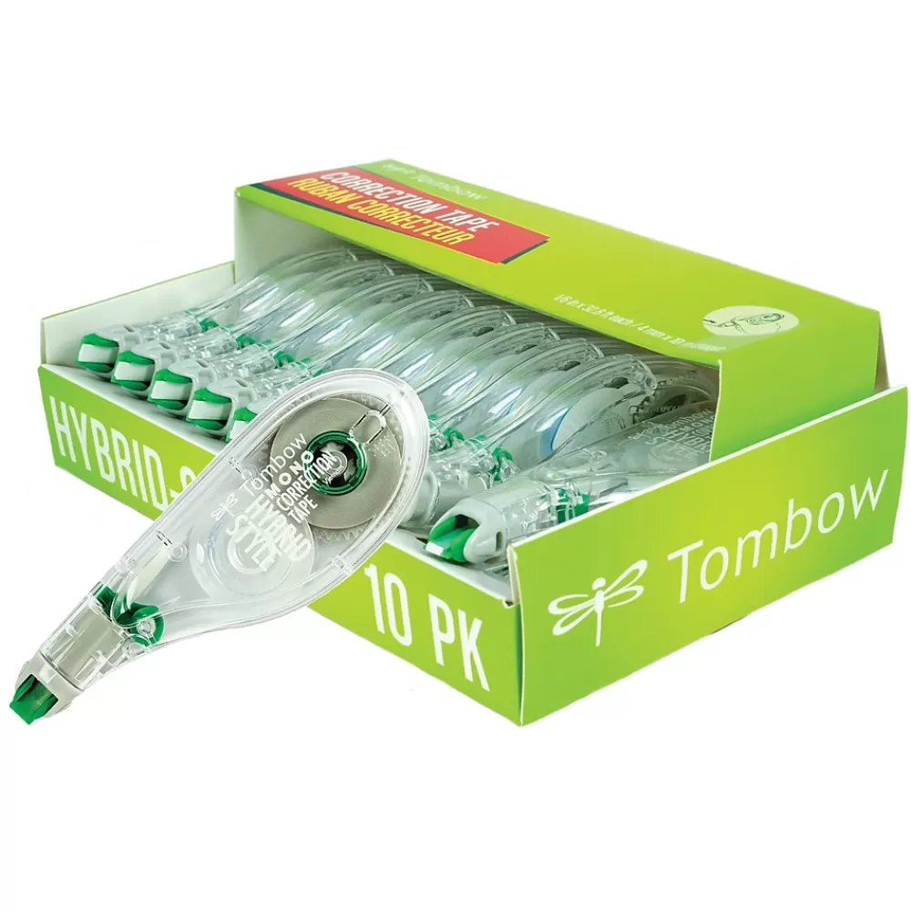 Tombow Correction & White-Out<MONO Hybrid Style Correction Tape, White, 10/Pack (68721)