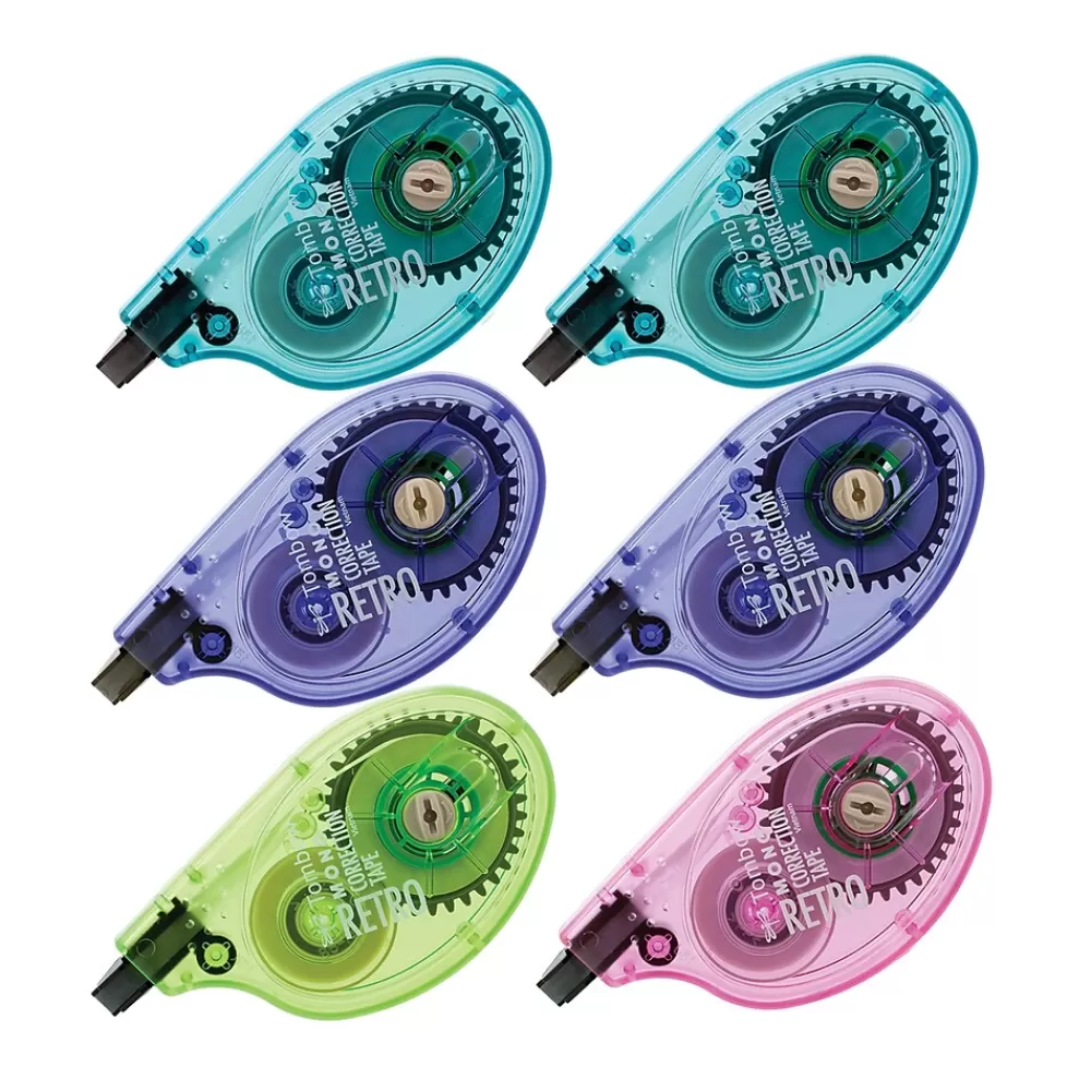 Tombow Correction & White-Out<MONO Retro Correction Tape, White, 6/Pack (68670)
