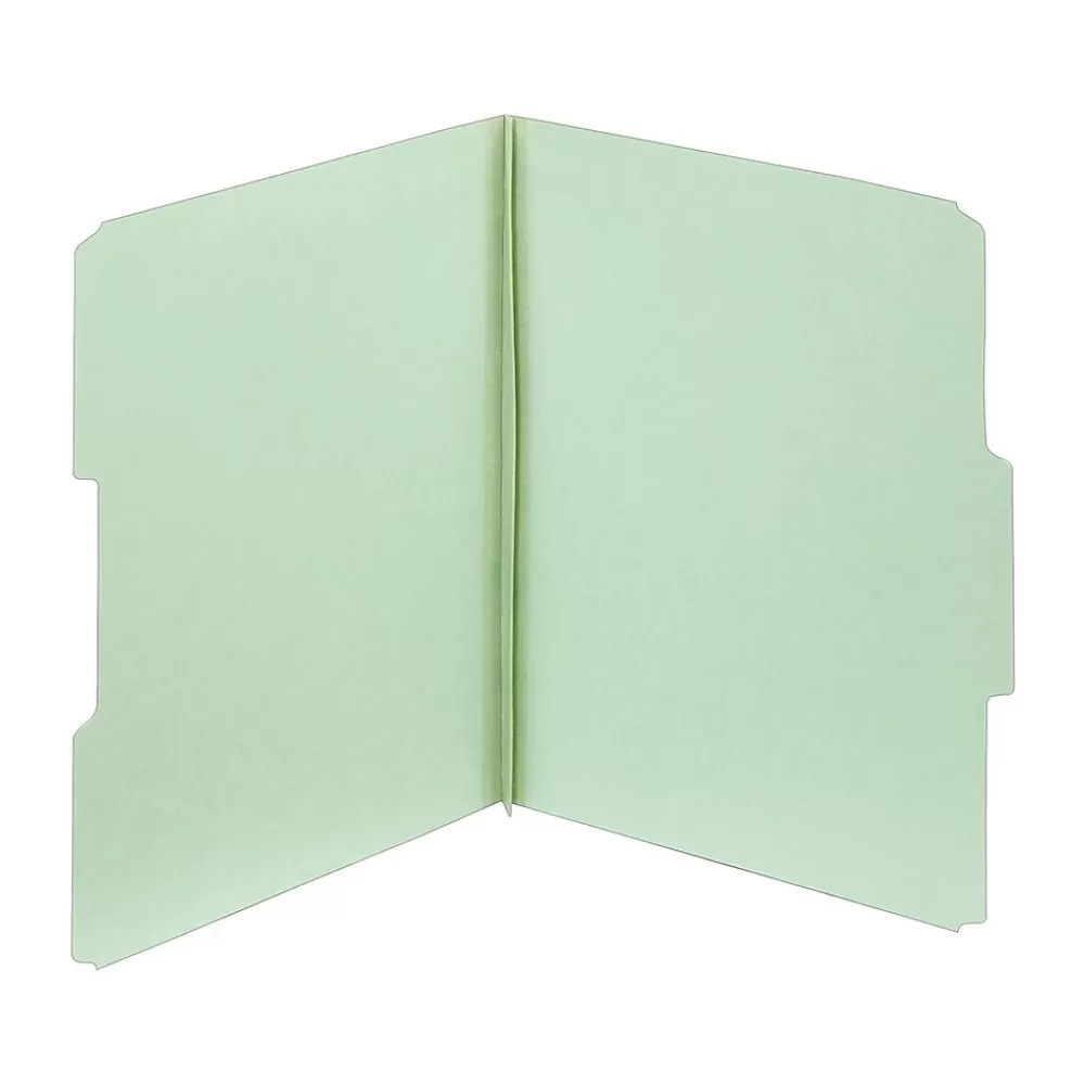 Unbranded File Folders<Top Tab Pressboard File Folders, Letter Size, Light Green