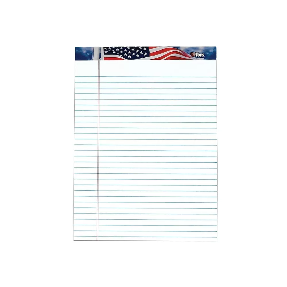 TOPS Notepads<American Pride Notepads, 8.5" x 11.75", Wide, White, 50 Sheets/Pad, 12 Pads/Pack (TOP 75111)