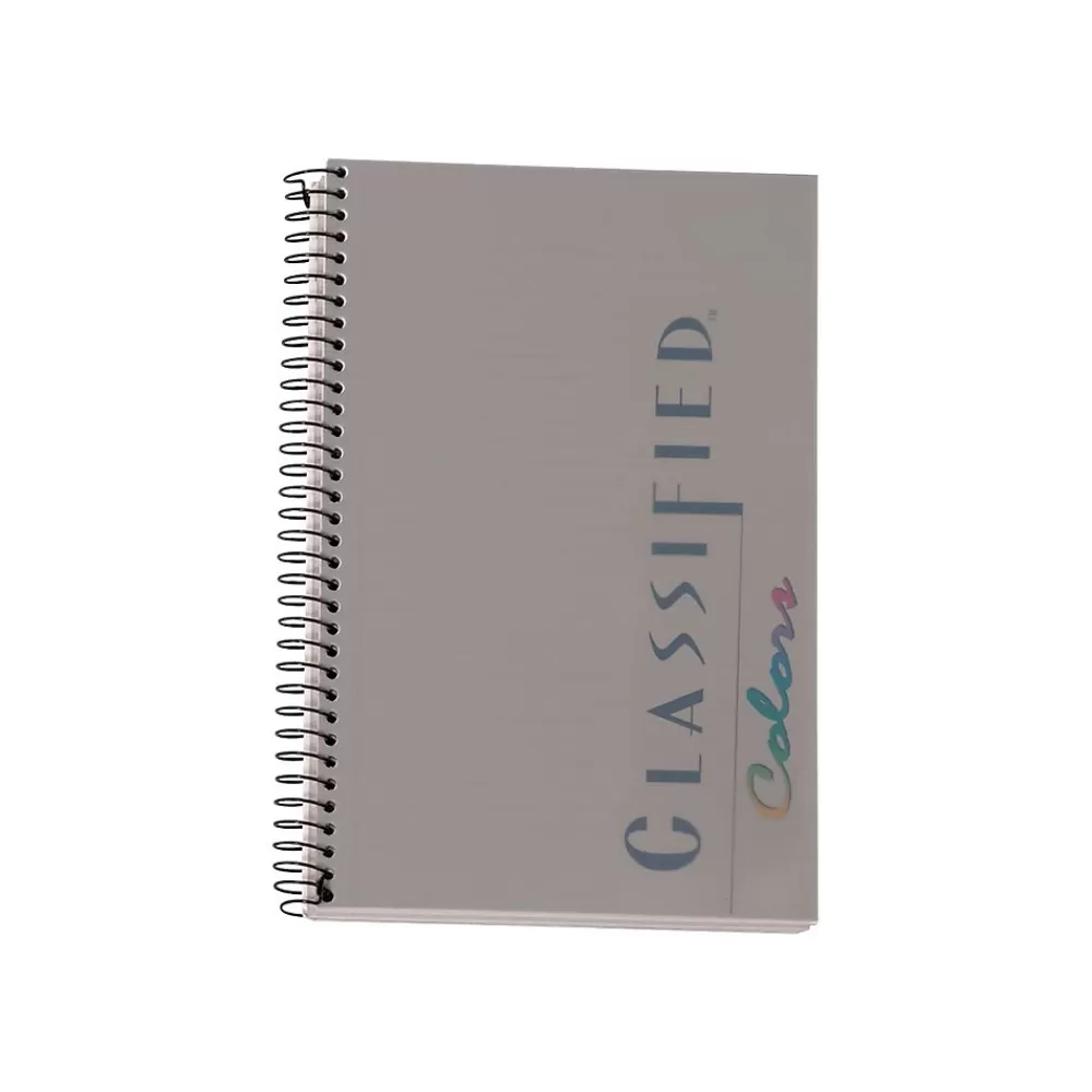 TOPS Subject Notebooks<Classified Colors 1-Subject Notebooks, 5.5" x 8.5", Narrow Ruled, 100 Sheets, Gray/Silver (73507)