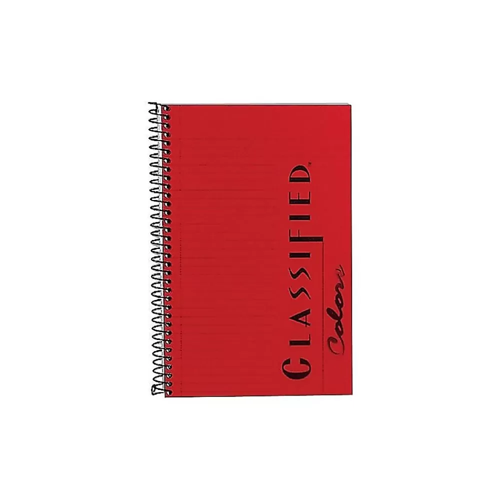 TOPS Subject Notebooks<Classified Colors 1-Subject Notebooks, 5.5" x 8.5", Narrow Ruled, 100 Sheets, Red (73505)