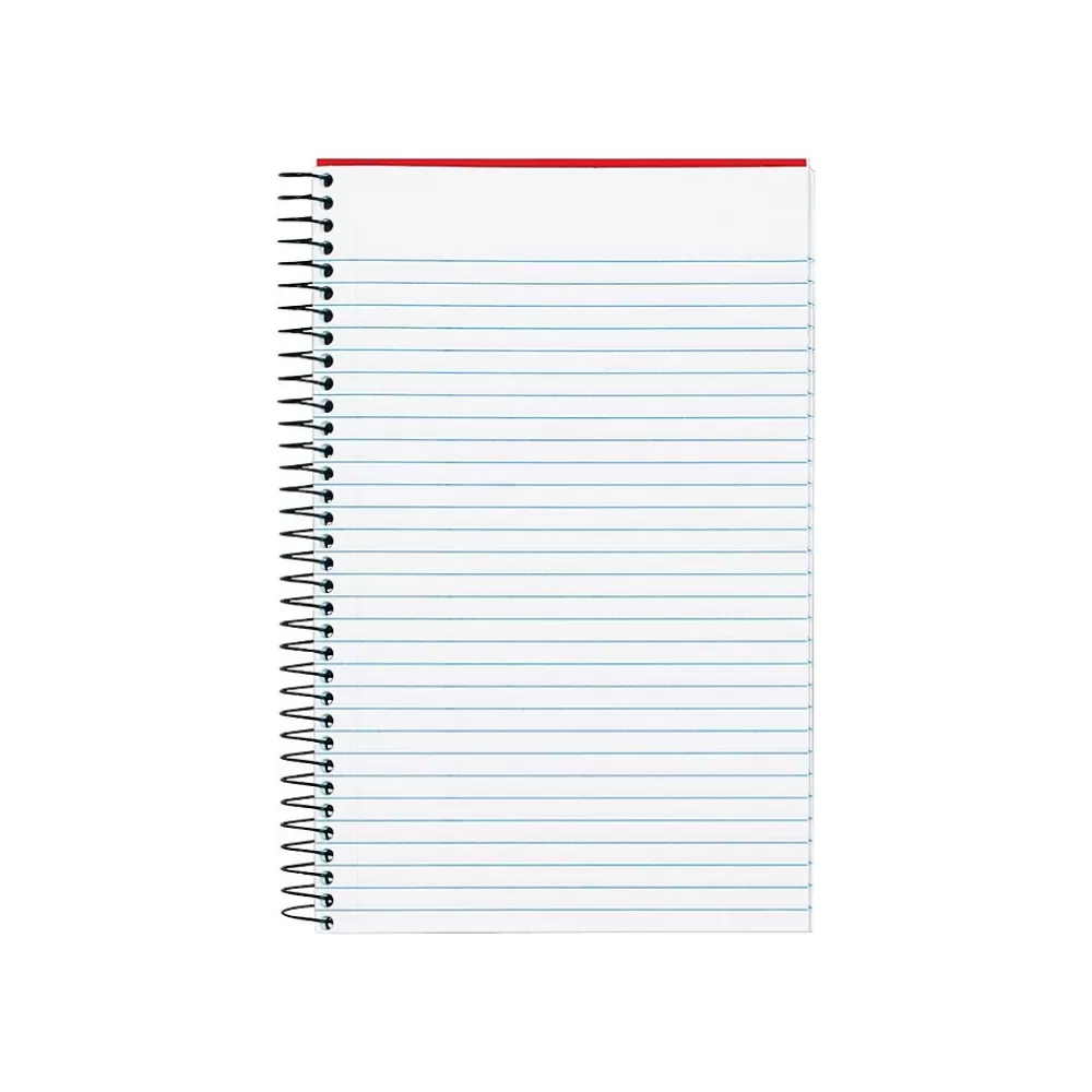 TOPS Subject Notebooks<Classified Colors 1-Subject Notebooks, 5.5" x 8.5", Narrow Ruled, 100 Sheets, Red (73505)