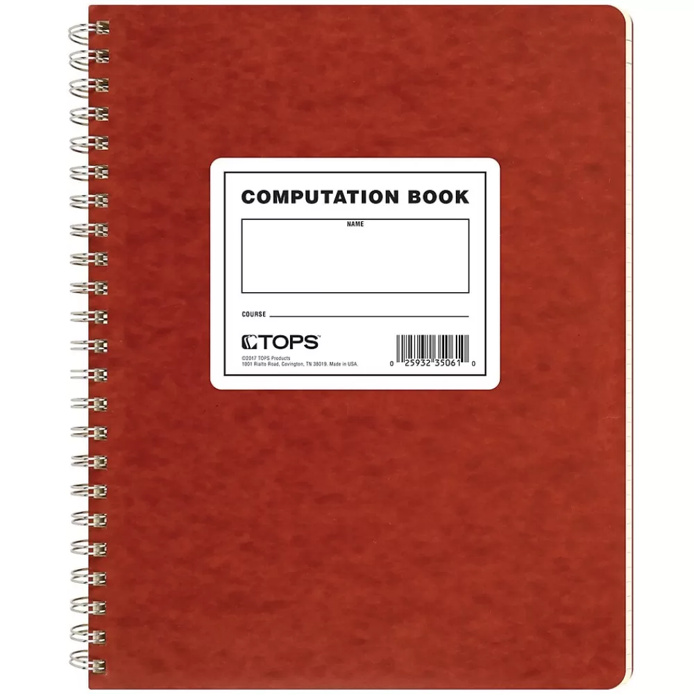 TOPS Notebooks<Computation Notebooks, 9.5" x 11.75", Graph Ruled, 76 Sheets, Red (35061)