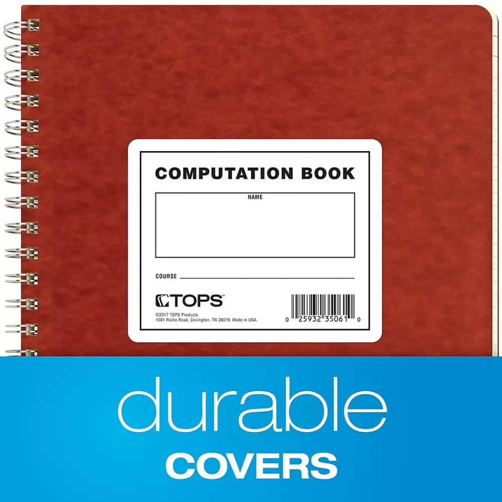 TOPS Notebooks<Computation Notebooks, 9.5" x 11.75", Graph Ruled, 76 Sheets, Red (35061)