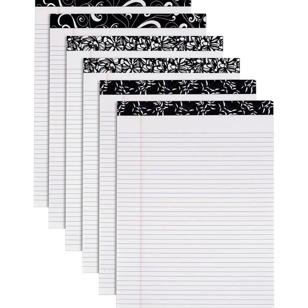 Staples Notepads<TOPS® Designer Narrow Ruled Pads; Black/White