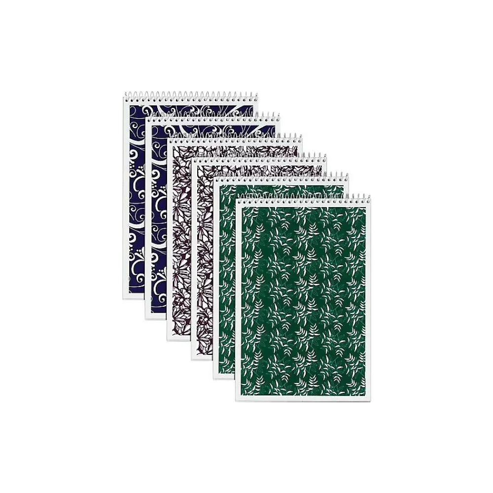 TOPS Notepads<Designer Steno Pads, 6" x 9", Gregg, Assorted Color Covers, 80 Sheets/Pad, 6 Pads/Pack (TOP 80229)